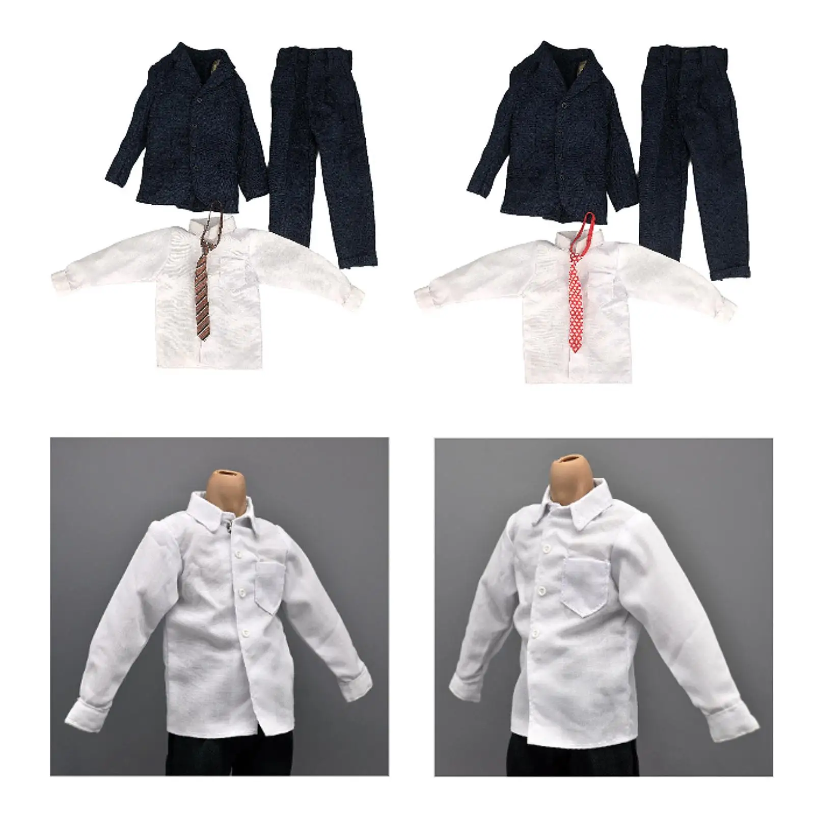 

Одежда для мужских фигурок 1/6: куртка, брюки, рубашка, галстук для 12-дюймовых мужских кукол-фигурок