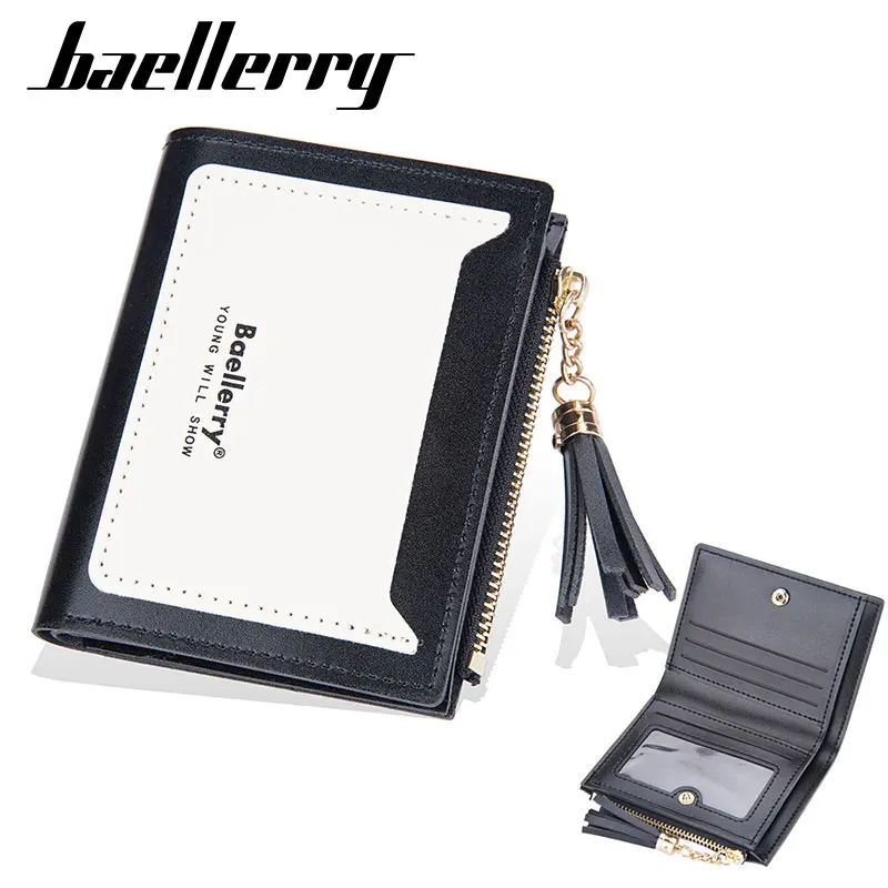 Baellery New Short Slim Women Wallets Brand Card Holder Small Female Wallet Zipper Coin Pocket High Quality Women's Purse