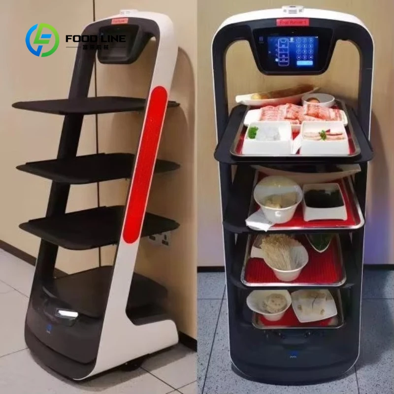 Customized Automatic Humanoid Waiter Robot Self-Driving Food Delivery Service Robot for Restaurant & Commercial Use