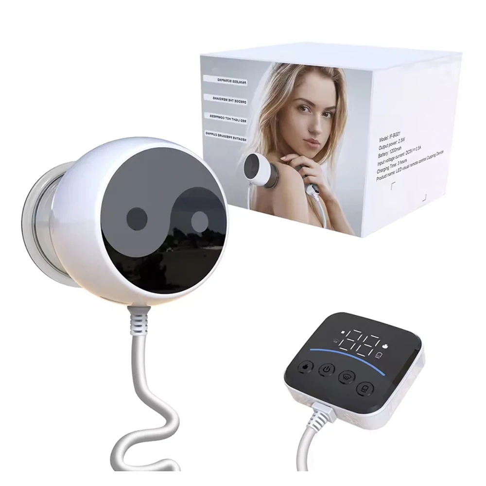 

Smart LCD Visual Vacuum Cupping Massager With Remote Controller, Electric Heating Body Gua sha Scraping Suction Cup Massager
