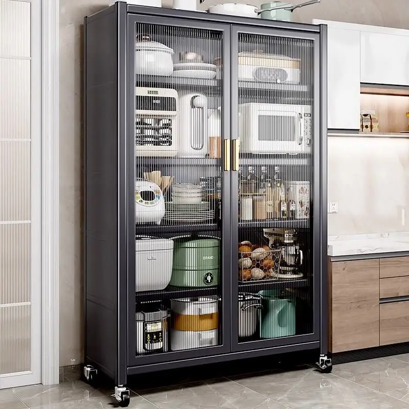 Loker dapur Kabinet multi-lapis dari lantai ke langit-langit Loker Penyimpanan peralatan Oven rumah tangga Oven microwave
