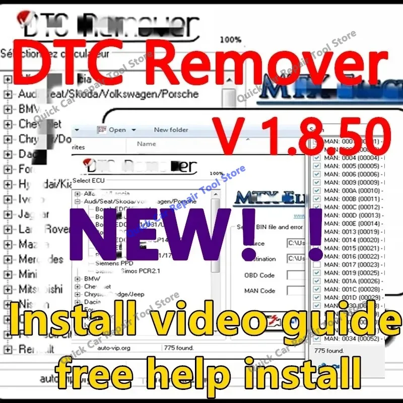 2026 hot selling newest  MTX DTC Remover 1.8.5.0 With Keygen+ 9 Extra ECU Tuning Software  For KESS KTAG FGTECH OBD2 Software