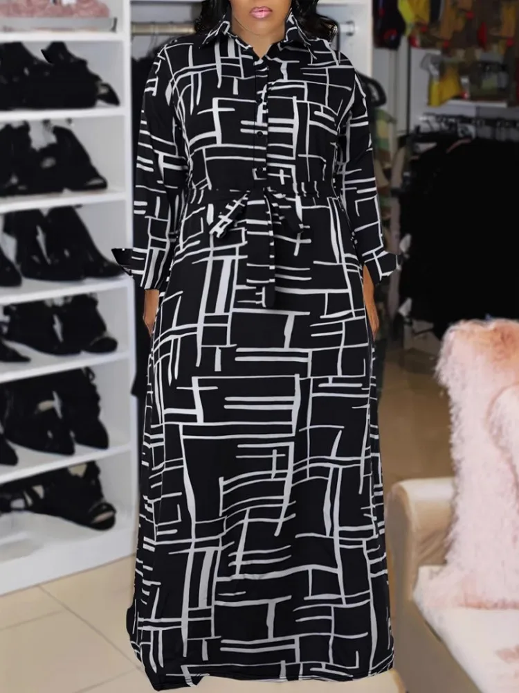 

5XL 4XL Plus Size Clothes Dresses Women Office Lady Robes Spring Autumn Loose Street Style Casual 3XL Big Size Maxi Dress