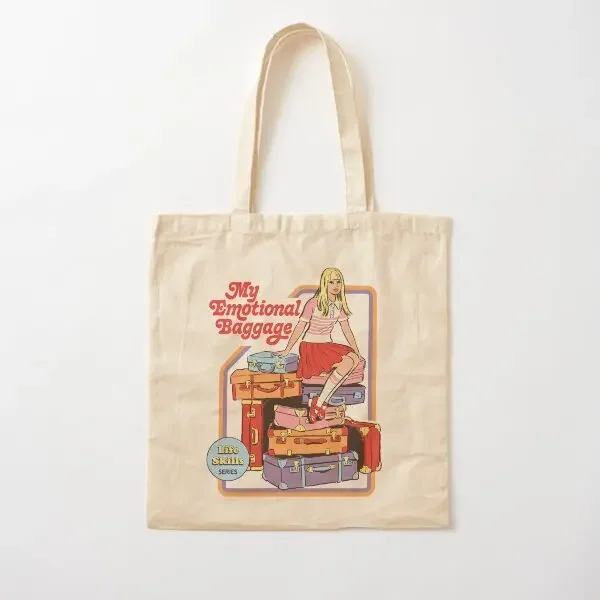 

My Emotional Baggage Cotton Canvas Bag Women Grocery Tote Fabric Printed Shoulder Bag Handbag Casual Unisex Designer Ladies