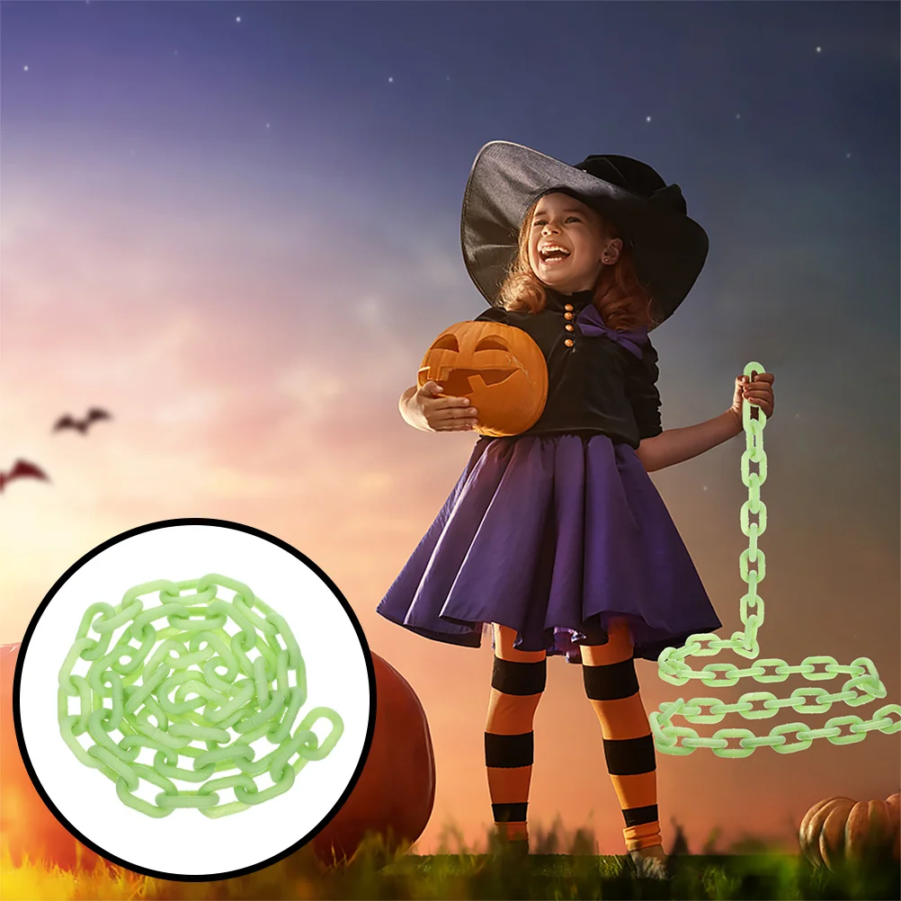 

Glow In The Dark Plastic Chain For Halloween Party Decor Haunted House Prop Outdoor Indoor Display Cosplay Prank
