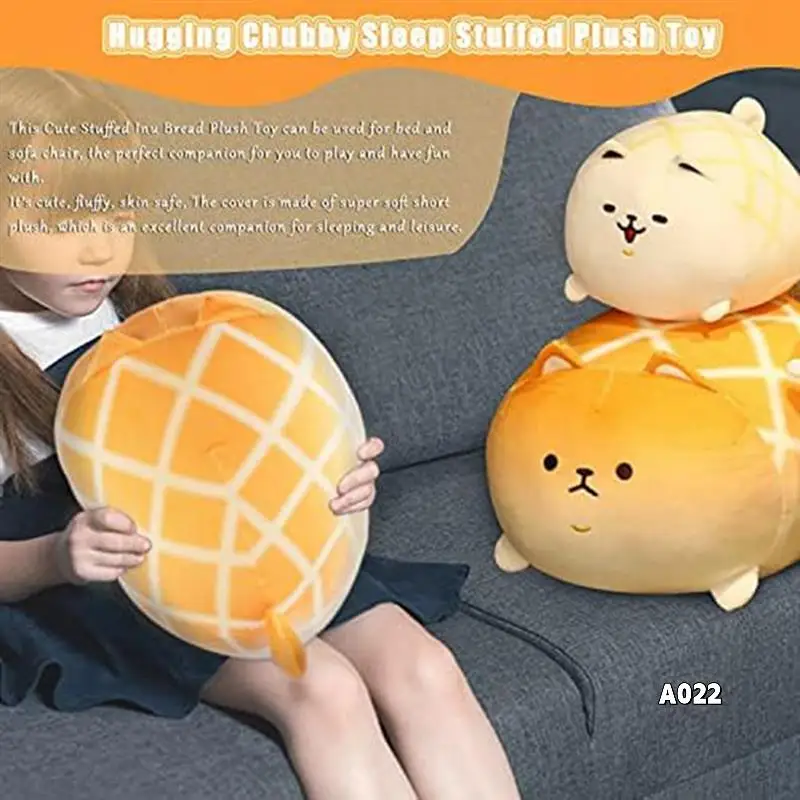 

Stuffed Animal Shiba Inu Plush , Soft Dog Shape Pineapple-Bun Bread Pillow, Cute Akita- Best Gifts Easy To Use White