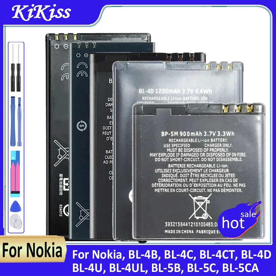 Battery For Nokia, BL-4B, BL-4C, BL-4CT, BL-4D, BL-4U, BL-4UL, BL-5B, BL-5C, BL-5CA, BL-5CB, BL-5CT, BLC-5Z, BL-5J, BLC-2, BP-4L