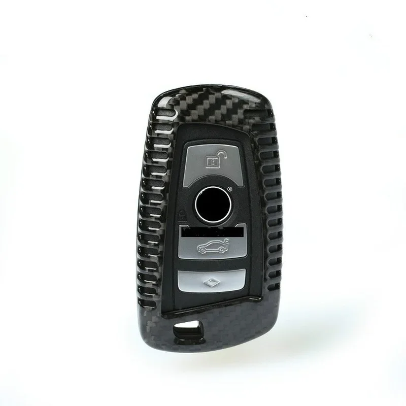 

For BMW 5 Series 525Li Series 6 E70 E71 16 Years Ago 7 Series Button Type True Carbon Fiber Car Key Case Cover Shell Bag