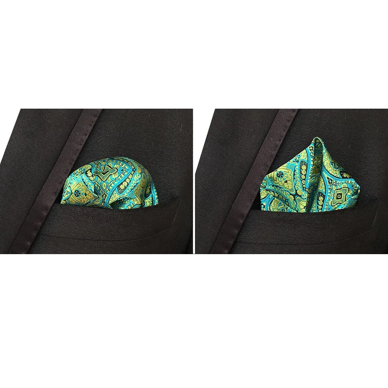 Sapu tangan Motif bunga pria, 46 warna sapu tangan Motif bunga Paisley Dot, saku bisnis, handuk dada persegi 25*25CM
