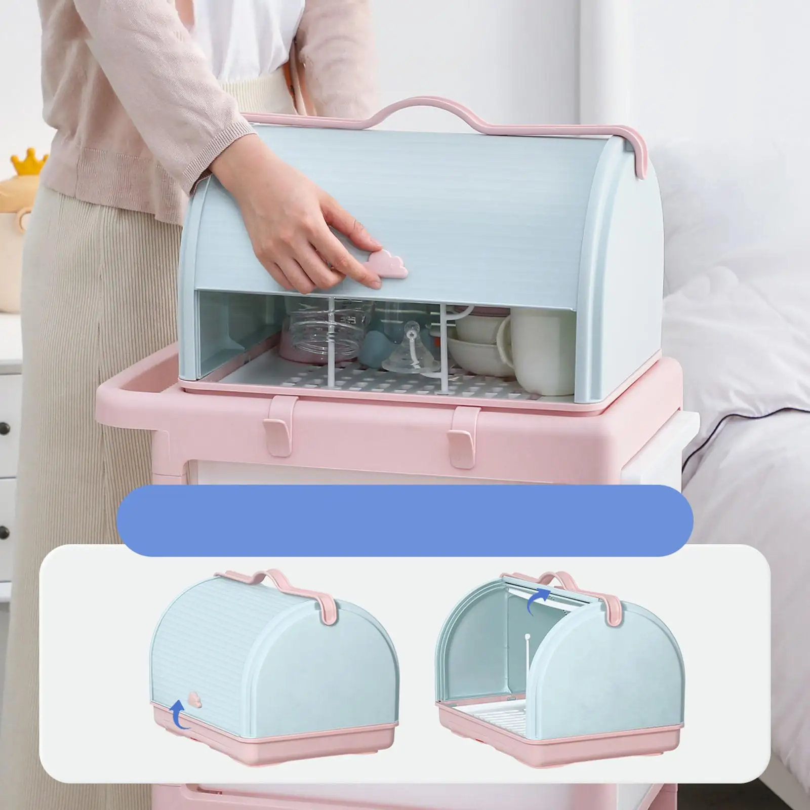 Milk Bottle Storage Box Organizer Tableware Drying Case Nursing Bottle Holder for Household