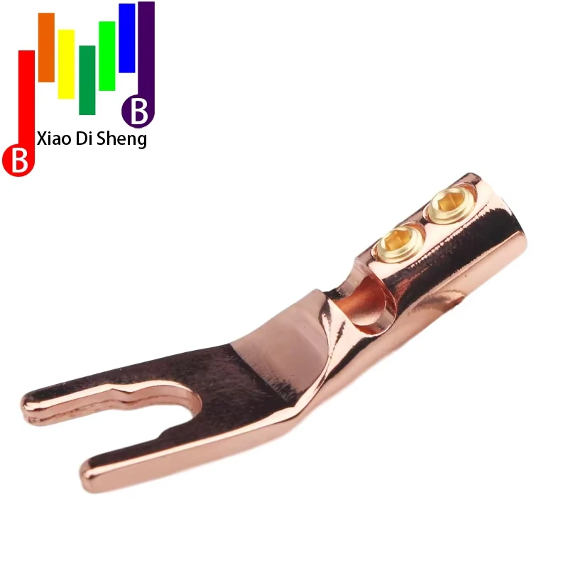 U / y spade banana plug male connector Copper plated speaker terminal fork plug audio adapter high fidelity plug HiFi Connector