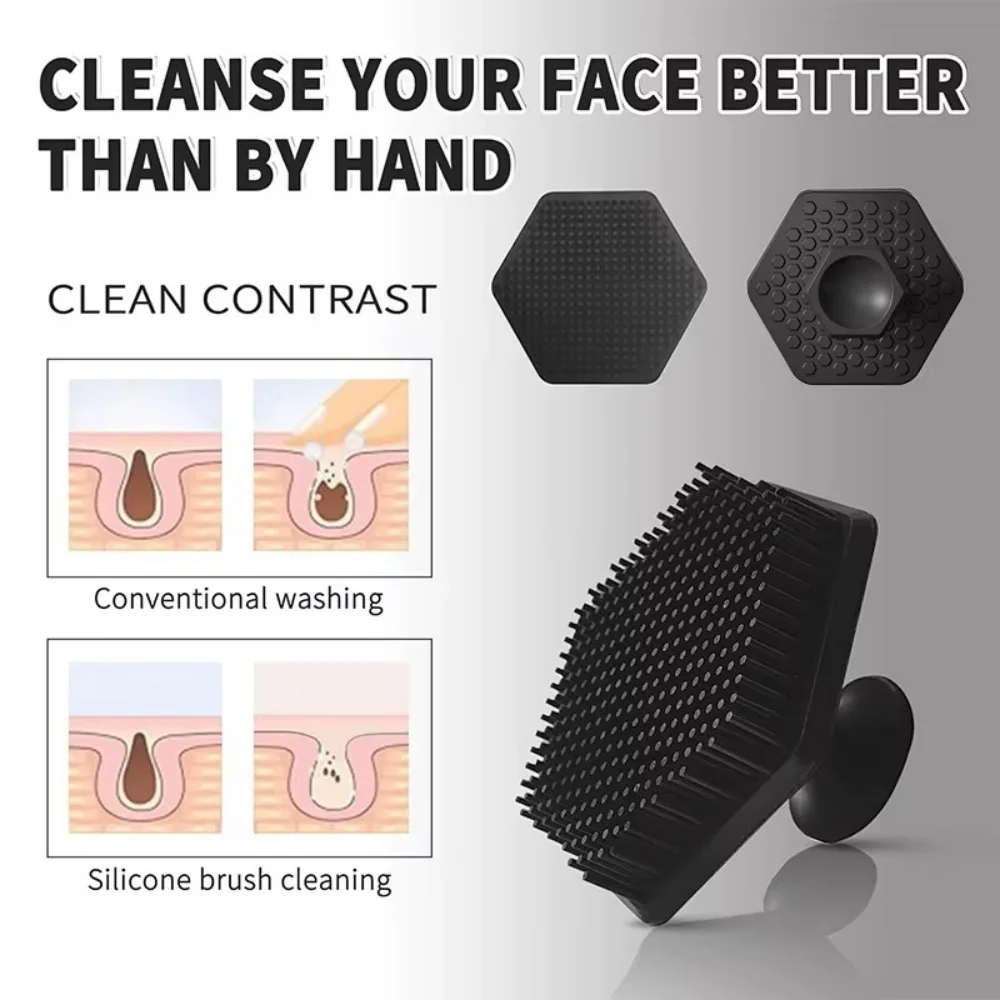 Silicone Facial Cleaning Brush Scrubber Silicone Miniature Face Deep Clean Shave Massage Face Scrub Brush Face Cleaner For Men view 3