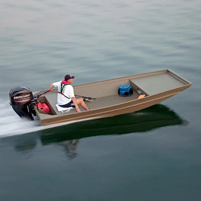 Bateau de p�che en aluminium de 16 pieds � fond plat, petit bateau Jon � vendre