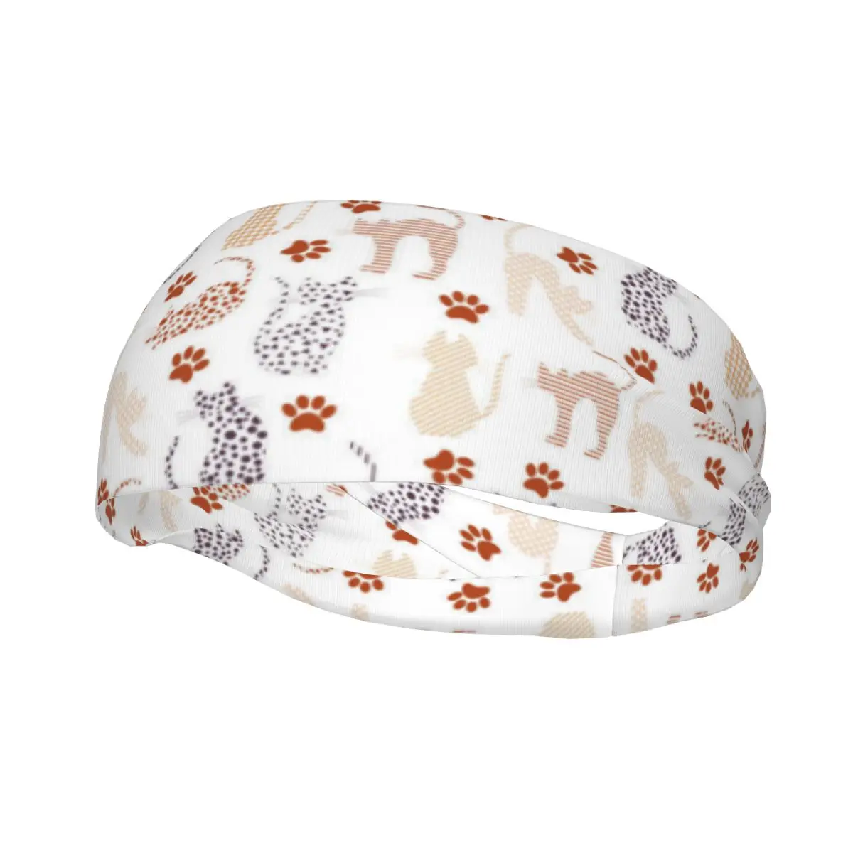 

Pastel Cats And Paws Elastic Hair Band Yoga Headband Makeup Hair Hoop Headwrap