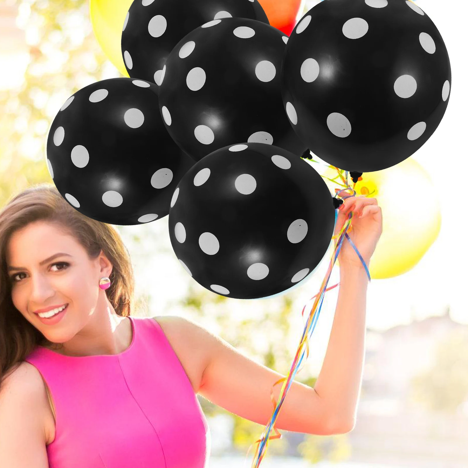 

100pcs Dot Balloons Black White Dots 12 Inch Latex Round Birthday Party Decorations Wedding Valentines Photoshoot