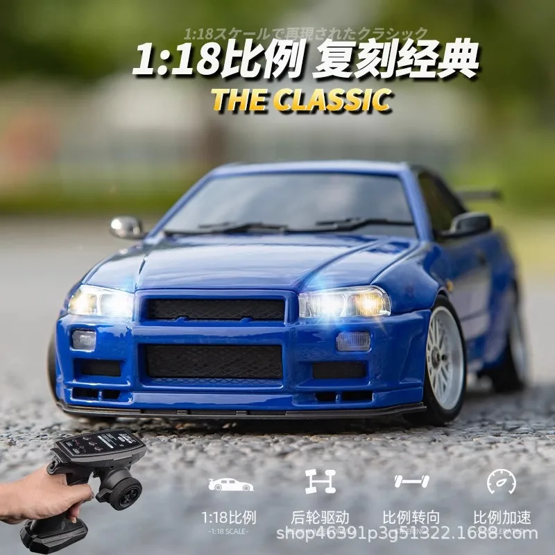 Ldrc Landa 1:18 Metal Shell Remote Control Car Rear Drive Gtr Drift Rc Car Flip Light Model Toy Ld1899