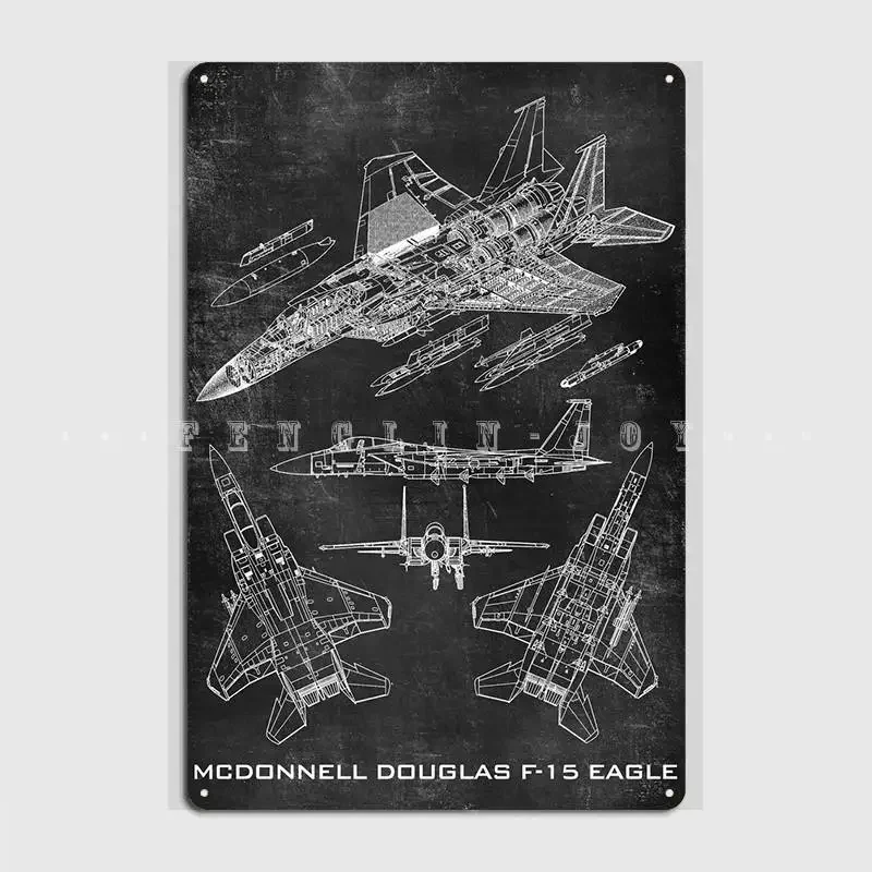 Mcdonnell Douglas F15 Eag Poster Metal Plaque Club Pub Garage Decoration Painting Décor Tin Sign Posters
