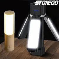 STONEGO Rechargeable Folding Camping Light Portable High Capacity Outdoor Lighting with Hanging Stand, Perfect for Tents Camping