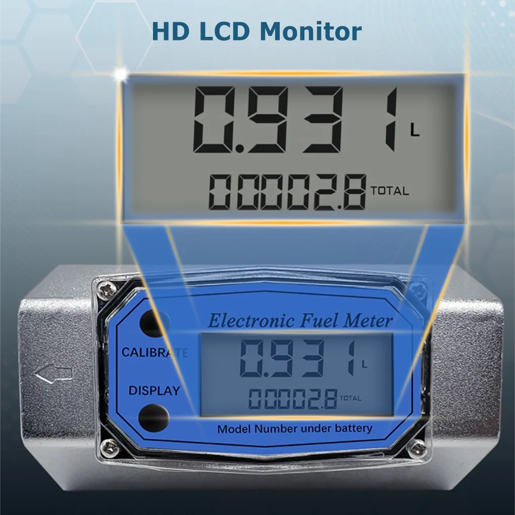 

Электронный турбинный расходомер воды, высокоточный водонепроницаемый расходомер с ЖК-дисплеем, датчик расхода, счетчик для топлива, дизеля, бензина