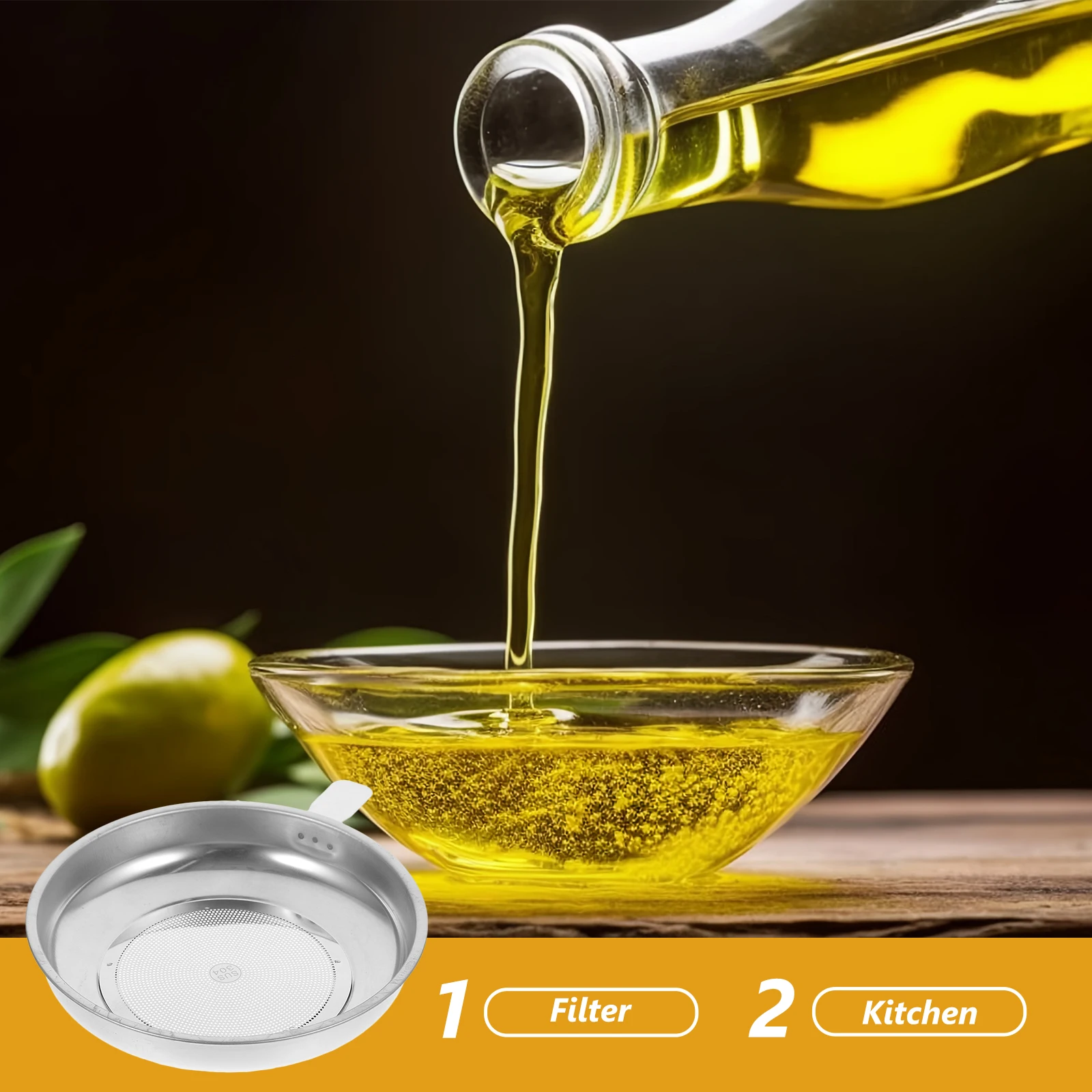 

Oil Pot Accessories Stainless Steel Filter Cooking Strainer Skimmer Fine Mesh Travel