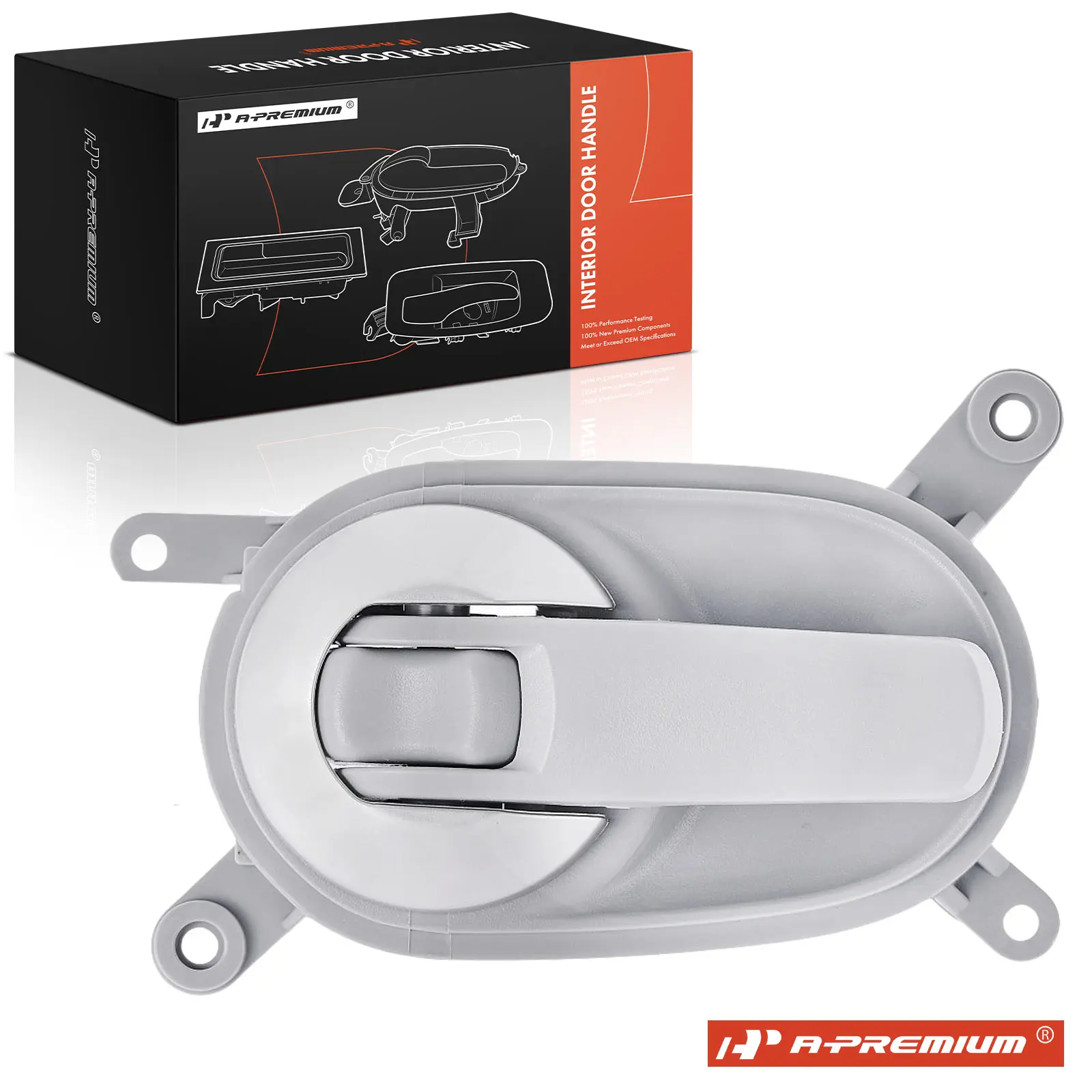 A-Premium Front Passenger Side Gray with Chrome trim Interior Door Handle for Nissan Quest 2004-2006