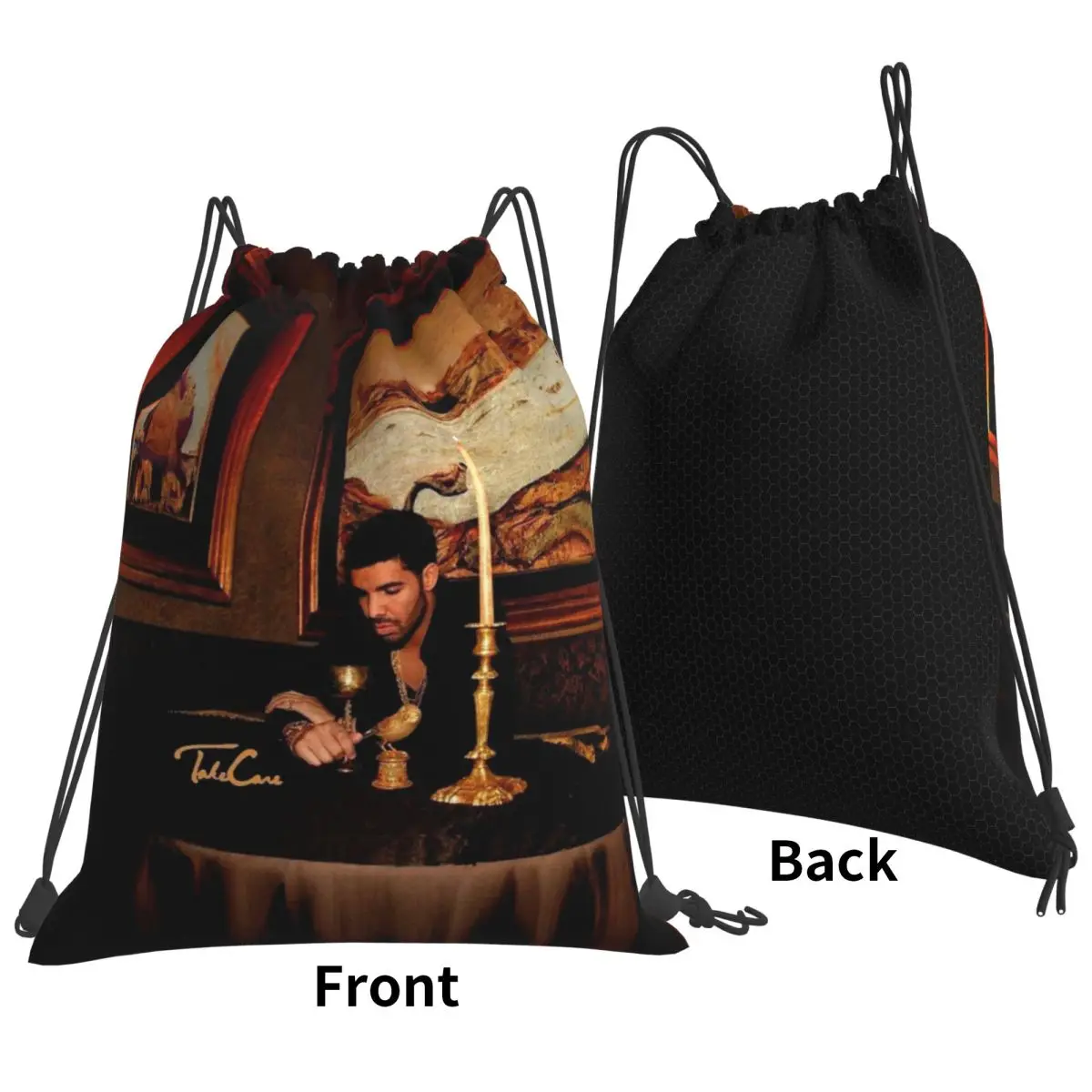 Hip Hop Rapper Drake Take Care Album Backpacks Multi-function Drawstring Bags Sports Bag Book Bags for Man Woman School