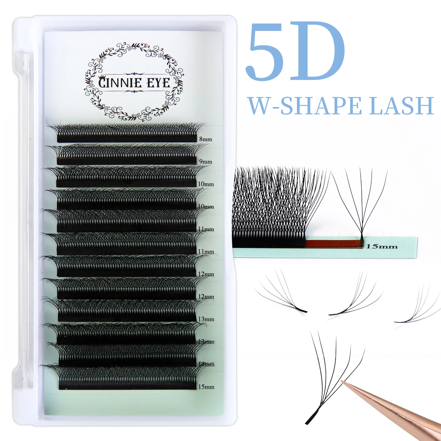 5DW Eyelash Extension 4D/6D/8D W Shape Premade Volume Lash Fans YY False Eyelash 3D Individual Cluster Natural Hair DIY Logo