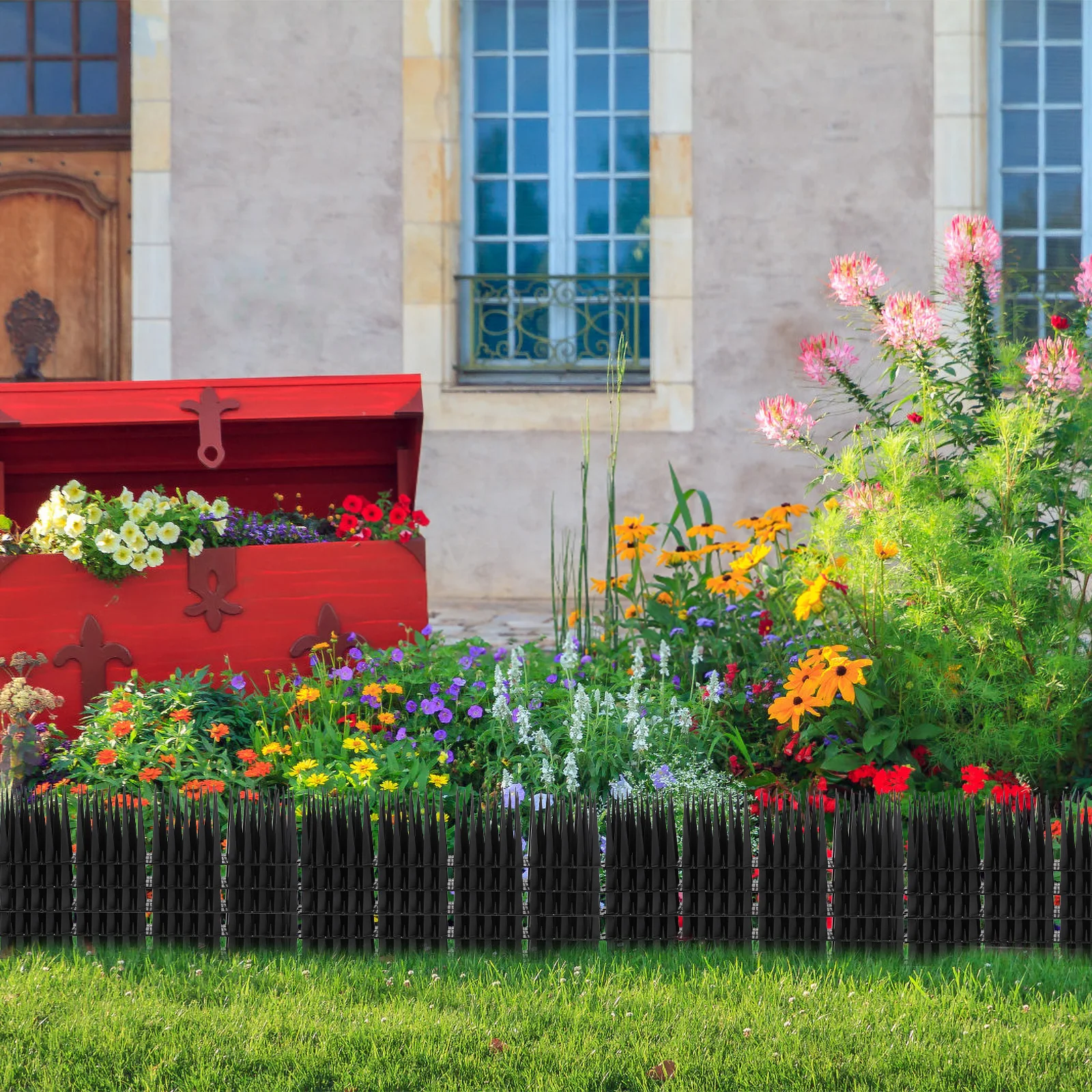 

3Pcs Bird Spike Plastic Pigeon Prevention Spike Strips for Fence Roof Chimney Anti-Bird Repellent Barrier Black