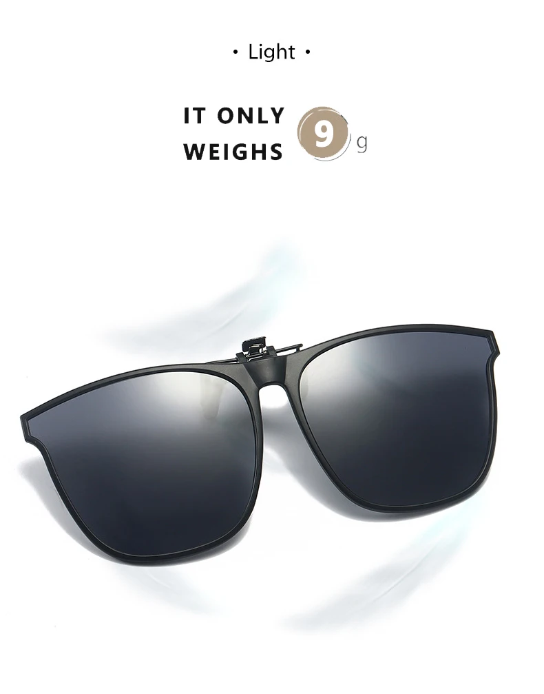 Polarisierte Clip Auf Sonnenbrille Männer Auto Fahrer Brille Nachtsicht Gläser Anti Glare Vintage Quadratische Gläser Oculos – Detail 2
