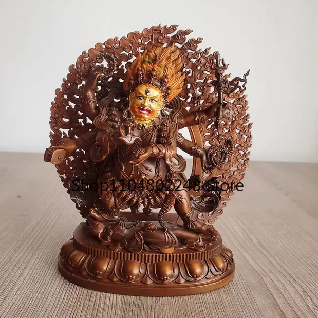 15CM Tibet Protector 6 Arms Mahakala Buddha Copper Statue