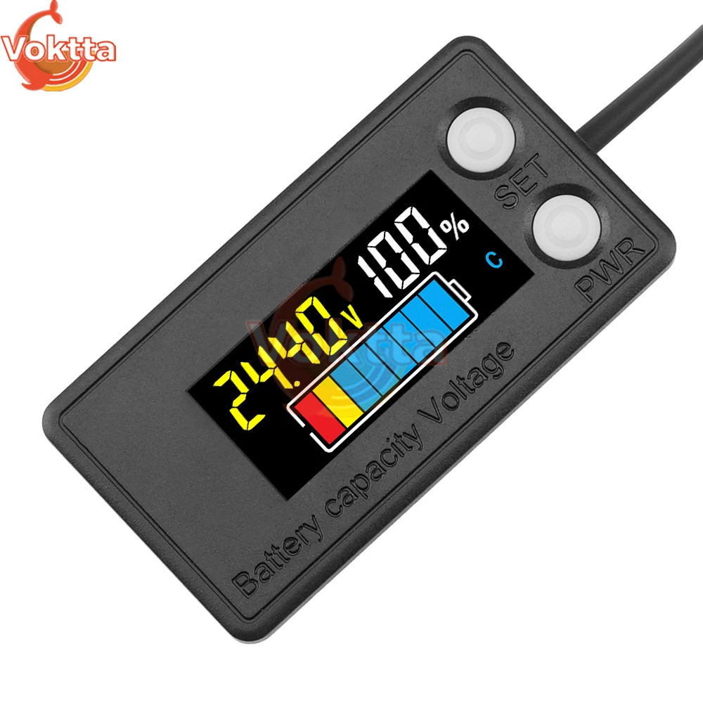 Imagem -02 - Lcd Digital Bateria Capacidade Indicador Impermeável Voltímetro Inteligente Carro e Motocicleta Voltage Meter Battery Tester dc 7100v