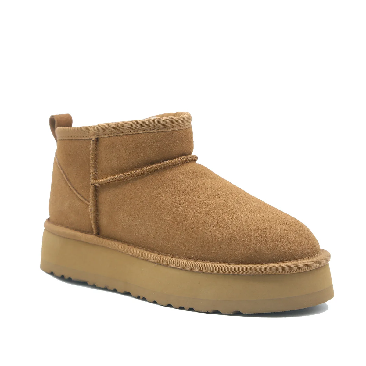 2027 Winter Luxus-Look Paar Ultra-Mini Knöchel-Schneestiefel Echtleder Dickabsatz Pelzgefüttert Unisex Warme Rutschfeste Winterstiefeletten