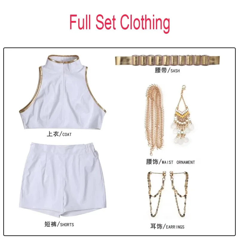 تأثيري Kpop شيطان الصيادين زي شعر مستعار رومي الأبيض Metaverse الجلود موحدة فساتين راقية النساء الملابس القوطية هالوين gh;0