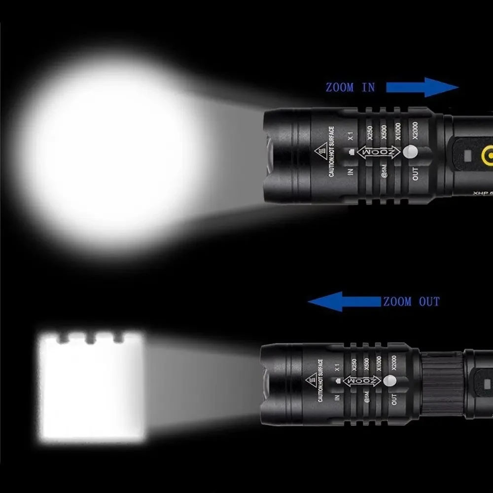Linterna LED táctica Zoom XHP50 de alta potencia para exteriores - imagen 5