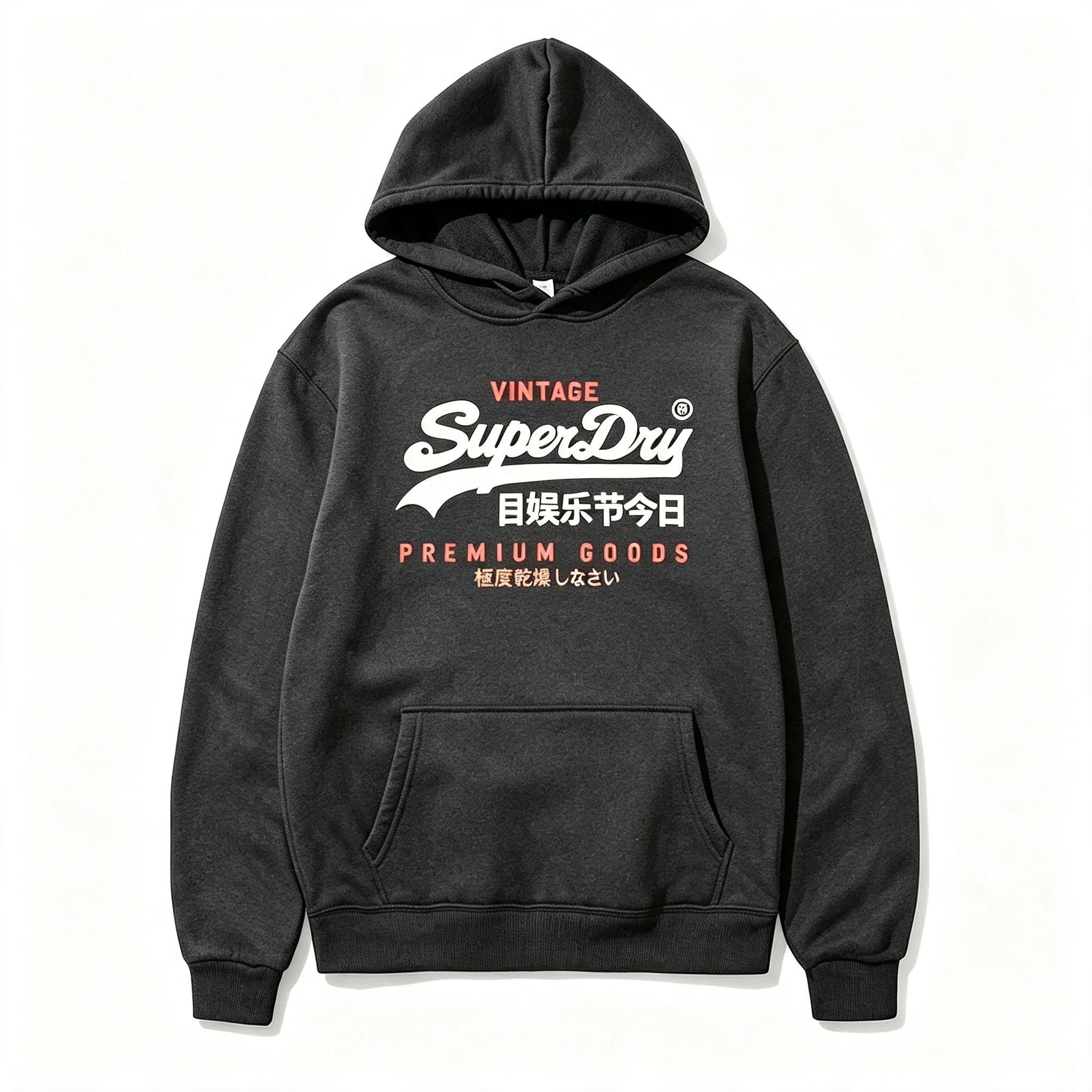Herren Vintage Hoodie im japanischen Stil, SuperDry-inspirierter Grafikdruck-Sweatshirt, Streetwear Pullover mit Kapuze, Neuheit 2026 – Detail 10