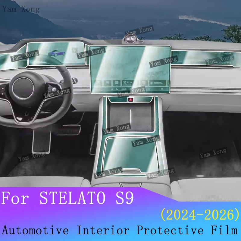 

For STELATO S9 Full set interior Film GPS Navigation screen Protection Sticker Center Console TPU Transparent Wrap Cover Films