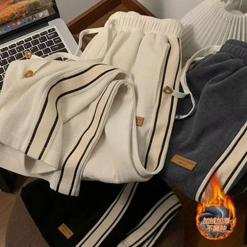 Pantalons pour hommes, vêtements d'hiver, pantalons thermiques, taille supplémentaire, salopette pour hommes, jogging Y2K, Baggy Sweats pour jeunes, vente en gros