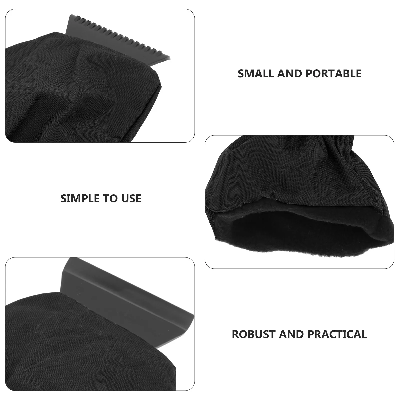 Car Windshield Snow Scraper Glove Mitten Ice Remover Tool for Thick Snow Removal Non-Scratch Glass Paint Comfortable Left Right