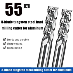 Milling cutter alloy coating tungsten steel tool aluminum alloy HRC55 CNC machining 3 blade end milling cutter top wood milling