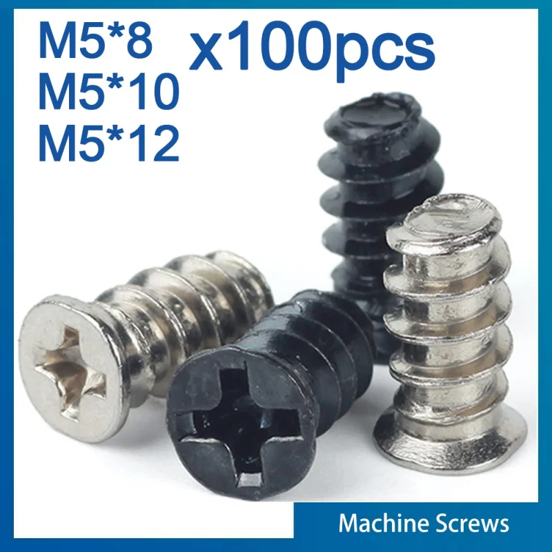 100pcs/lot KB Computer PC Case Cooling Fan Mount Screw Heat Dissipation Screws Fixer M5*8mm M5*10mm M5*12mm