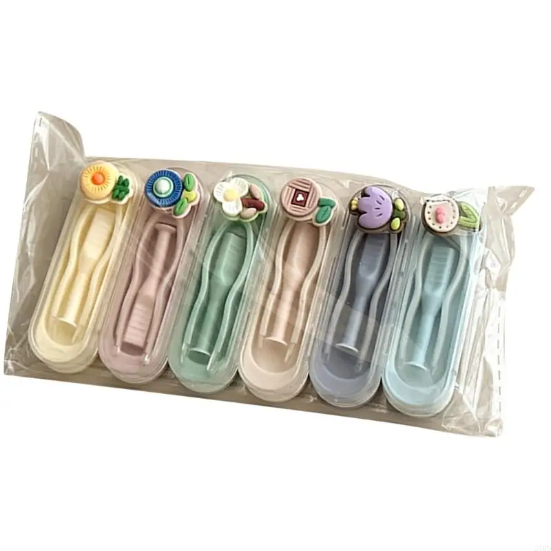 مجموعة أدوات ارتداء العدسات اللاصقة 270D مكونة من 6 أدوات مناسبة للسفر في الهواء الطلق #4