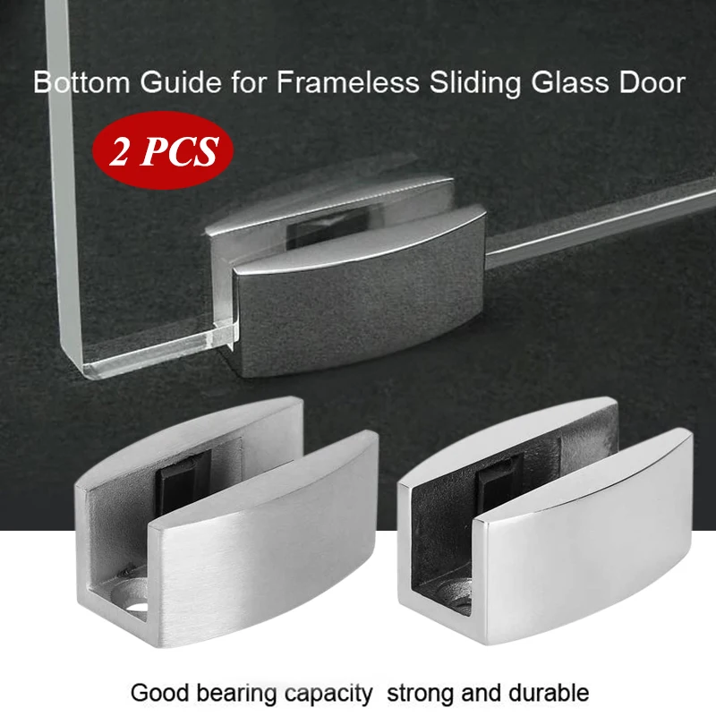 

2 PCS Stainless steel 304 Glass sliding door stopper Floor guide Glass door hardware Glass slidng fitting Bathroom hardware