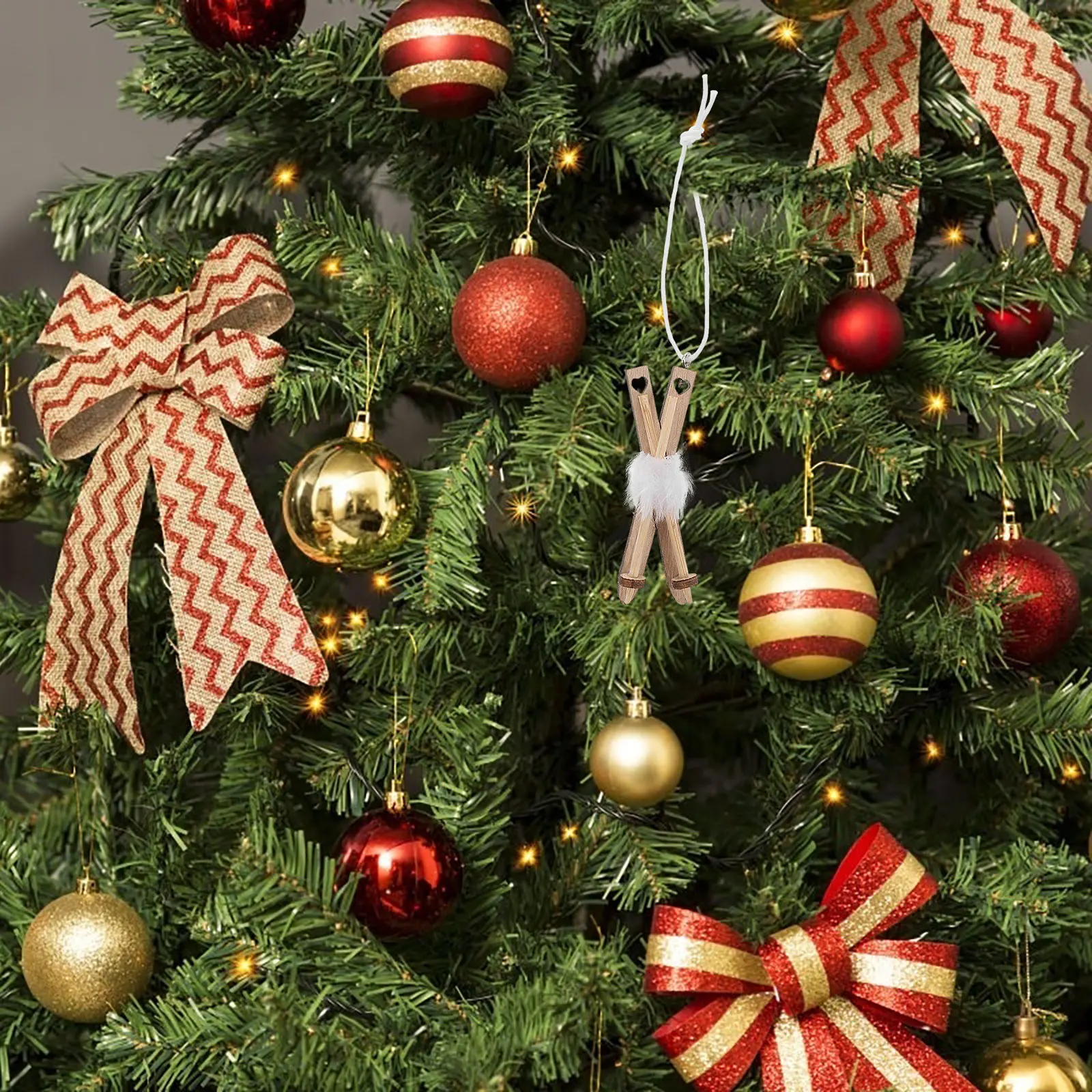 

10Pcs Christmas Tree Hanging Mini Wooden Sleigh Rustic Festive Holiday Sled Ornaments DIY Tabletop Decor Small Wooden Sled Charm