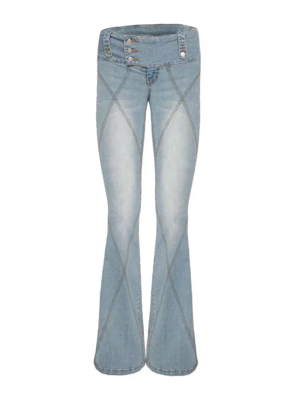 Jeans a campana a vita alta Pantaloni attillati dimagranti retrò Wa per giovani donne pendolari Sle Primavera Autunno Regular Thin