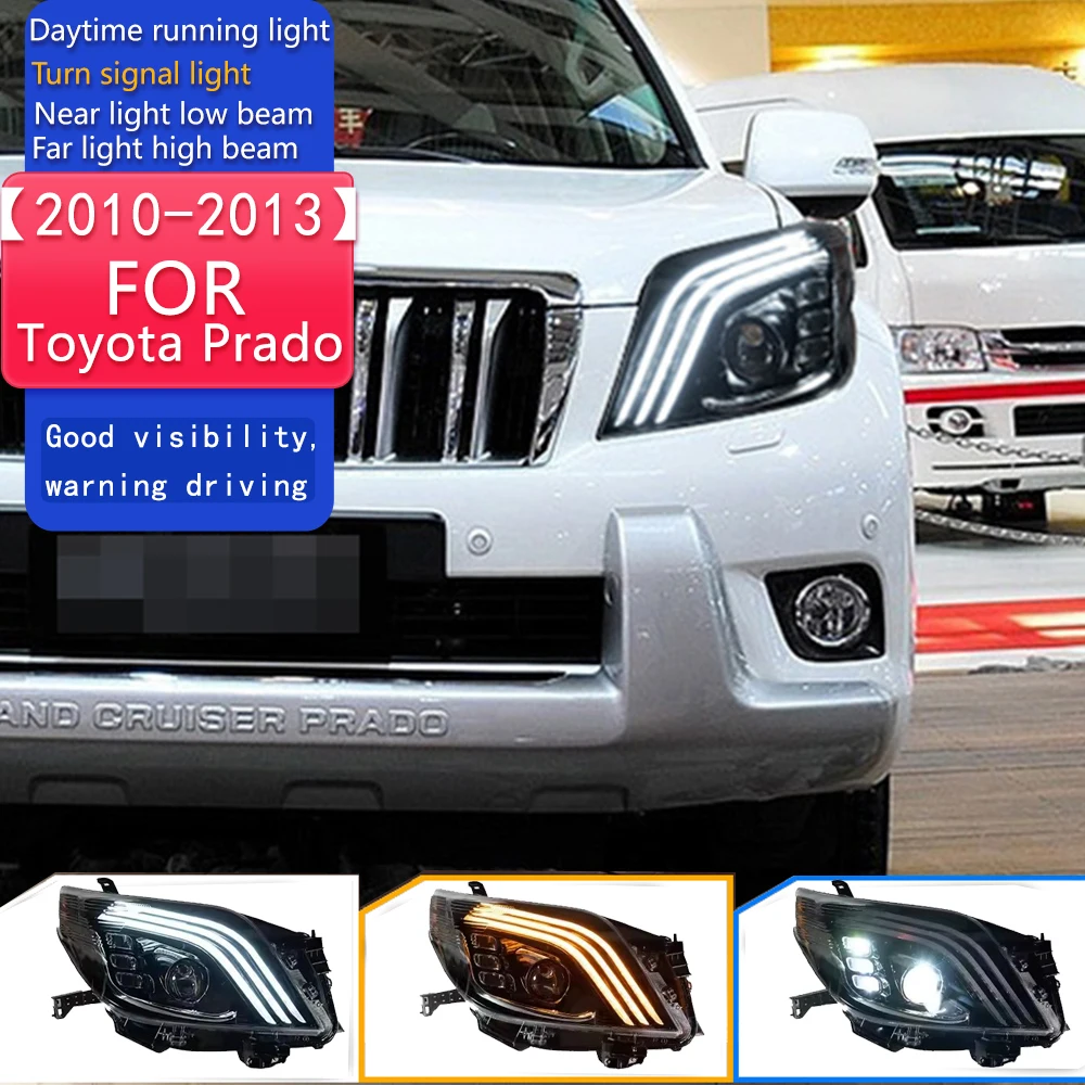 

Автомобильный Стайлинг, фара для Toyota Prado 12 В, светодиодная фара, проектор Len 2010 2011-2013, передний сигнал Drl, автомобильные аксессуары