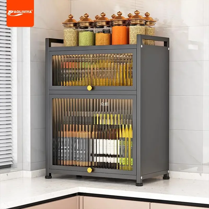 

Aoliviya Kitchen Seasoning Product Storage Rack with Door Multi-Functional Countertop Seasoning Rack Multi-Layer Storage Rack Du