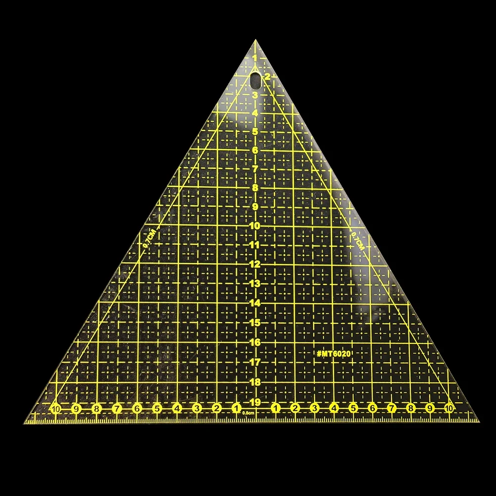 Yellow Clear Scale Calibration Equilateral Triangle Acrylic Tailor Ruler Garment Cutting Tools Crafts Patchwork Sewing Supplies