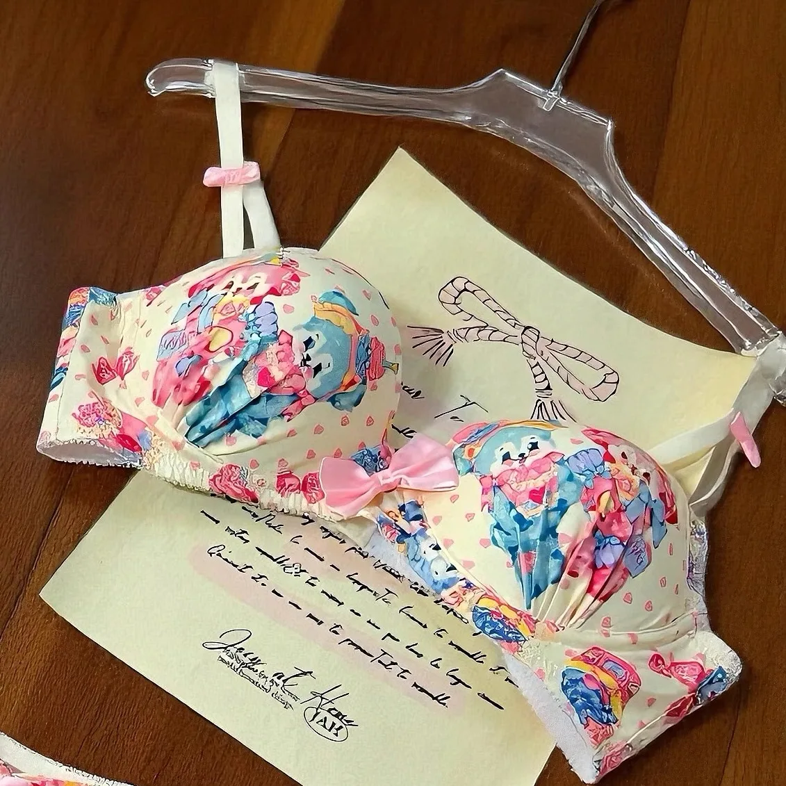 Fairy Tale Collection Lolita Japanese Sweet Girl Lolita Bra Set Bear Rabbit Thin Without Steel Hoop Gather Underwear