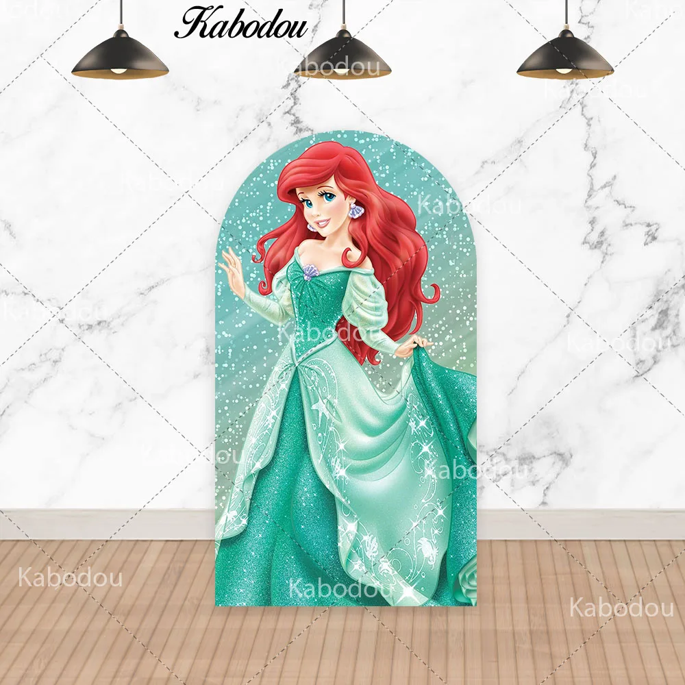 Disney Princess Arch Photo Backdrop Arched Wall Snow White Sleeping Beauty Girls Birthday Chiara Custom Photography Background