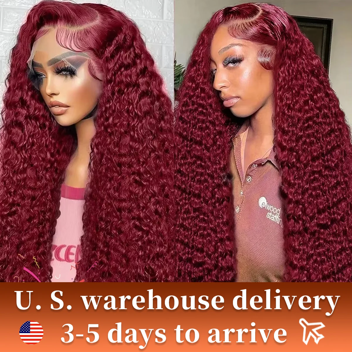 99J Burgundy Lace Front Wigs Human Hair 13x4 Curly Wig 13x6 HD Lace Front Water Wave Wigs Red Colored Deep Wave Human Hair Wig